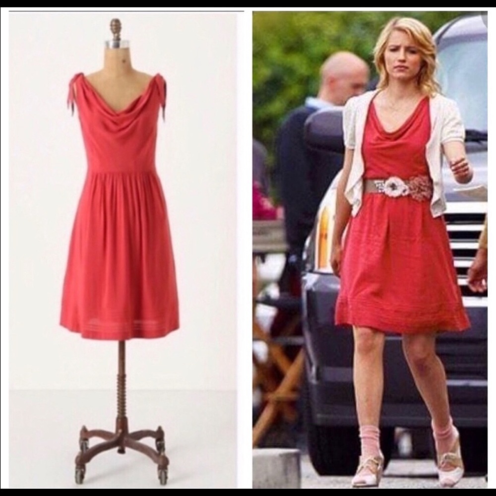Maeve Tied Down Sleeveless Fit & Flare Coral Dress